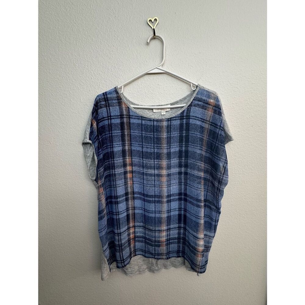 NWOT - Two by Vince Camuto Blue Plaid Sleeveless Top - Large